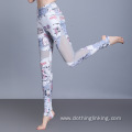 Mesh Yoga leggings with foot strap